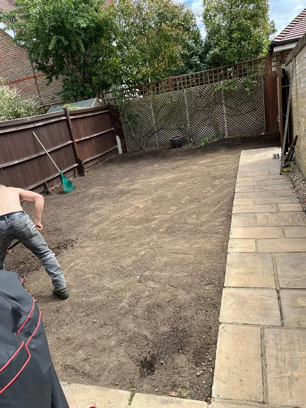 Garden cleared and levelled ready for turf in Smallfield
